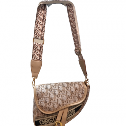 ΤΣΑΝΤΑ ΣΕΛΑΣ ΜΕ ΛΟΥΡΑΚΙ Μπεζ και μαύρο Plan de Paris Printed Calfskin