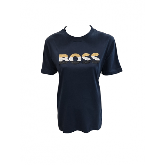Βαμβακερό μπλουζάκι BOSS ΜΑΥΡΟ UNISEX Βαμβακερό μπλουζάκι BOSS ΜΑΥΡΟ UNISEX