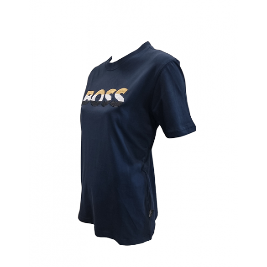 Βαμβακερό μπλουζάκι BOSS ΜΑΥΡΟ UNISEX Βαμβακερό μπλουζάκι BOSS ΜΑΥΡΟ UNISEX