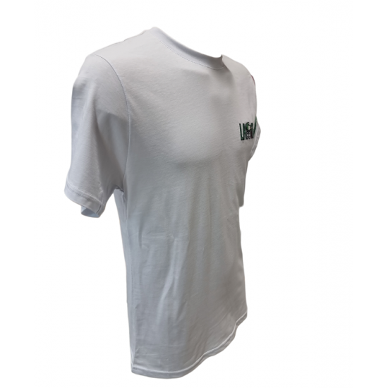 LACOSTE T-SHIRT ME ΛΑΙΜΟΚΟΨΗ ΛΕΥΚΟ ΚΑΙ ΑΝΑΓΛYΦΟ ΓΟΥΝΑΚΙ UNISEX LACOSTE T-SHIRT ME ΛΑΙΜΟΚΟΨΗ ΛΕΥΚΟ ΚΑΙ ΑΝΑΓΛYΦΟ ΓΟΥΝΑΚΙ UNISEX